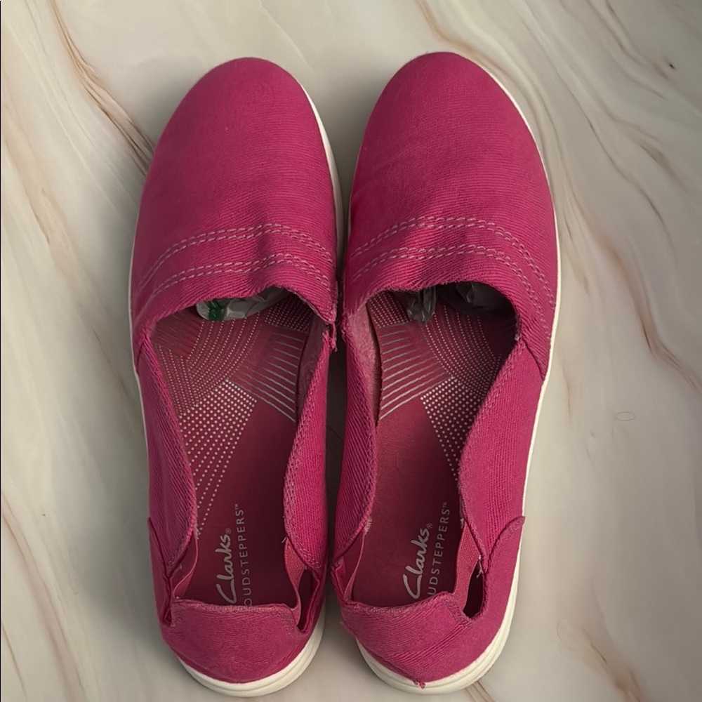 Clarks Women's Pink Cloud Stepper Slip on Shoes